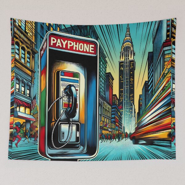 Item preview, Metropolitan Payphone Pop Art Vibrancy designed and sold by inkArtistryfine.