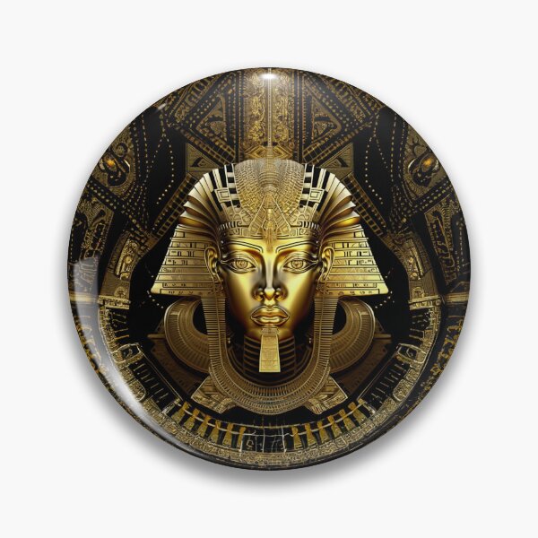 Item preview, Golden engraving of the face of King Tutankhamun Pharaoh of Egypt designed and sold by Fantasymachine.