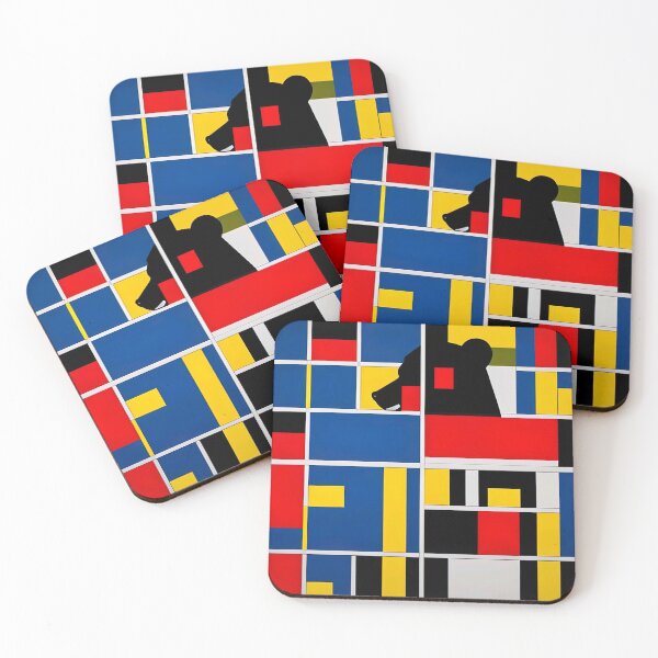Item preview, "Bear in Mondrian's Geometric Harmony: De Stijl Illustration" designed and sold by Huycao211.