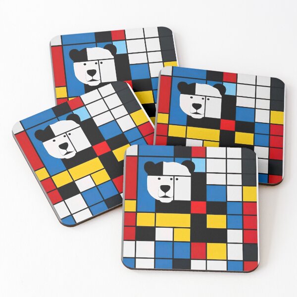 Item preview, "Bear in Mondrian's Geometric Harmony: De Stijl Illustration" designed and sold by Huycao211.