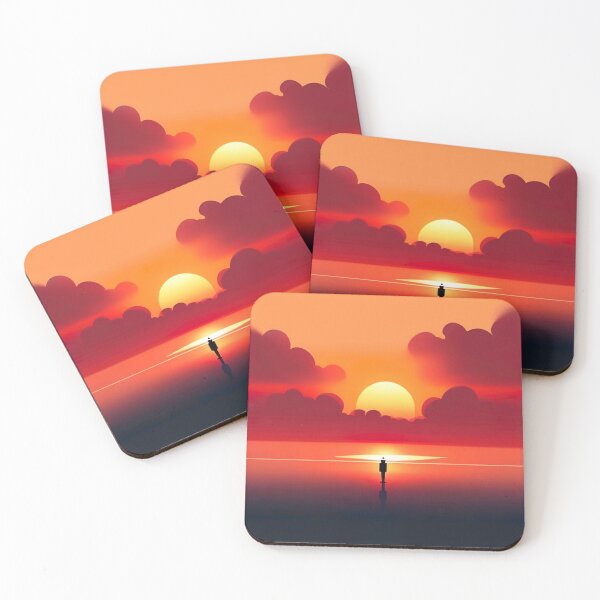 Item preview, "Serenity Unveiled: Minimalist Sunset Digital Painting on ArtStation" designed and sold by Huycao211.