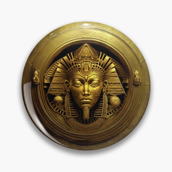Item preview, Golden engraving of the face of King Tutankhamun Pharaoh of Egypt designed and sold by Fantasymachine.