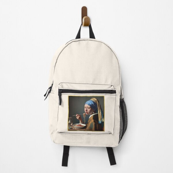 Item preview, Girl Eating Spaghetti Girl With Pearl Earring Funny Parody designed and sold by euGeneral.