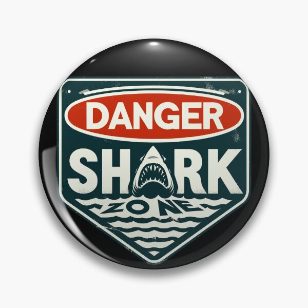Item preview, Retro Danger Shark Zone Warning designed and sold by TomFrontierArt.