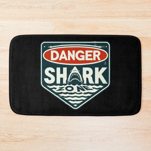 Item preview, Retro Danger Shark Zone Warning designed and sold by TomFrontierArt.