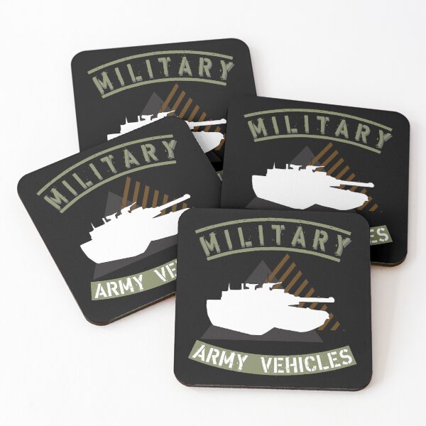 Aperçu de l'œuvre Militaire, véhicules de l'armée silhouette blanche d'un char sur fond de figures triangulaires en noir et marron créée et vendue par SplashTastic.