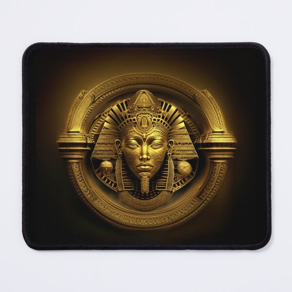 Item preview, Golden engraving of the face of King Tutankhamun Pharaoh of Egypt designed and sold by Fantasymachine.