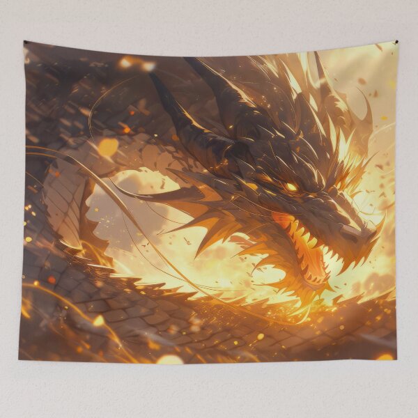 Item preview, Golden Fire Dragon Ascension Art designed and sold by lematworks.