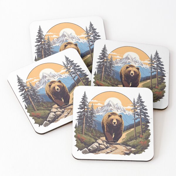 Item preview, Vintage Bear in the Mountains designed and sold by artukiyo.