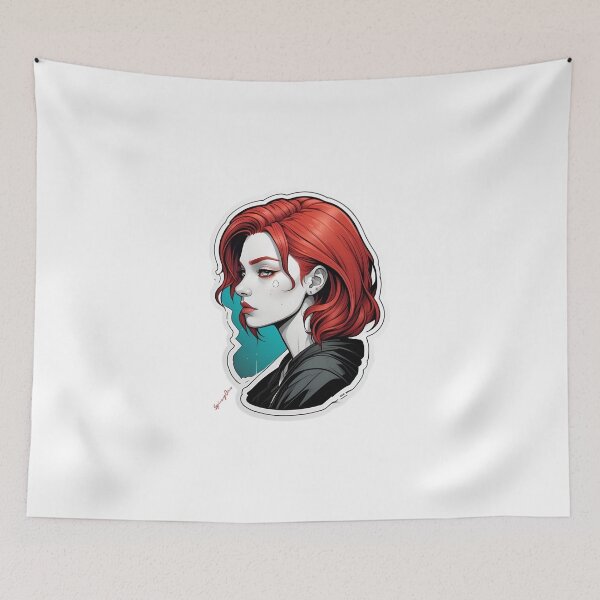 Item preview, Saddy Girl Face With Red Hair designed and sold by SpicyOne.