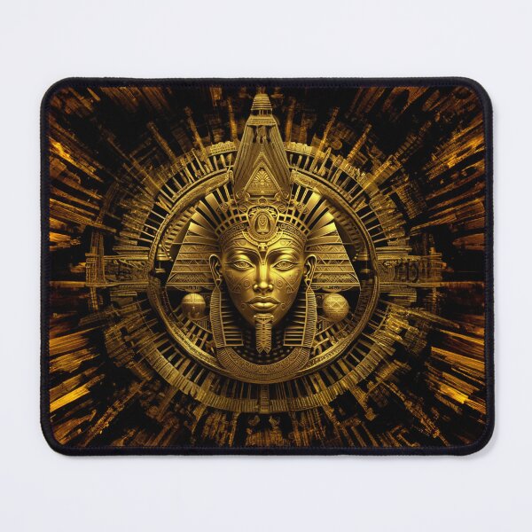 Item preview, Golden engraving of the face of King Tutankhamun Pharaoh of Egypt designed and sold by Fantasymachine.