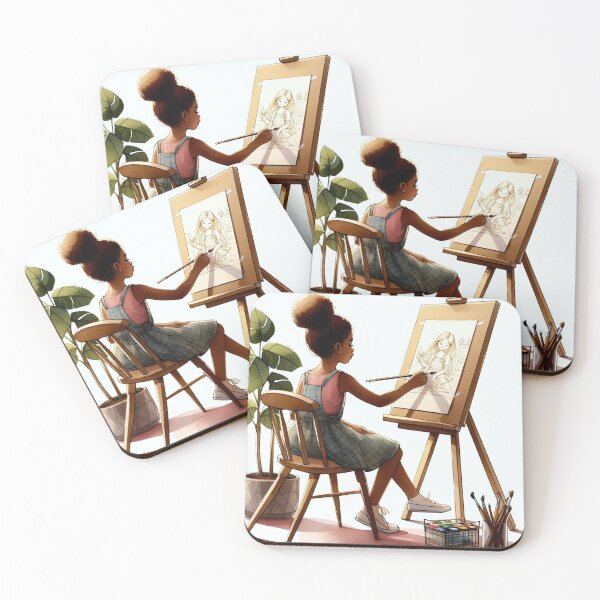 Item preview, A girl drawing a picture. designed and sold by growing-mom.