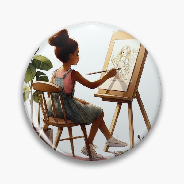 Item preview, A girl drawing a picture. designed and sold by growing-mom.