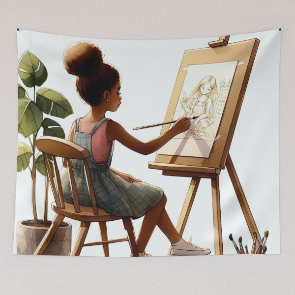 Item preview, A girl drawing a picture. designed and sold by growing-mom.