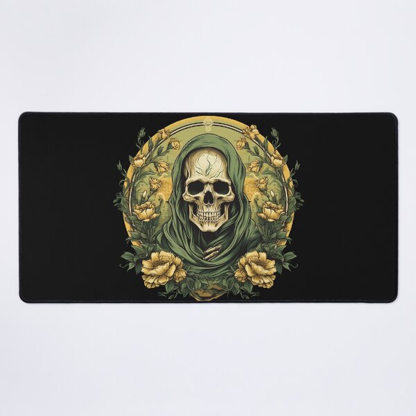 Item preview, Skull in the robe and flower wreath designed and sold by Goku Creations.