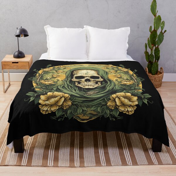 Item preview, Skull in the robe and flower wreath designed and sold by Goku Creations.