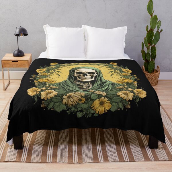 Item preview, Skull in the robe and flower wreath designed and sold by Goku Creations.