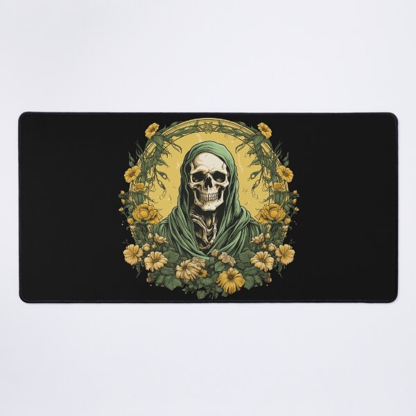 Item preview, Skull in the robe and flower wreath designed and sold by Goku Creations.
