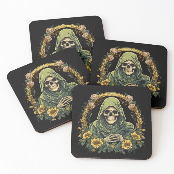 Item preview, Skull in the robe and flower wreath designed and sold by Goku Creations.