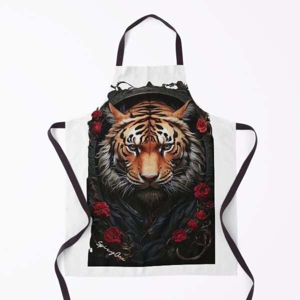 Item preview, Tiger face with redrose designed and sold by SpicyOne.