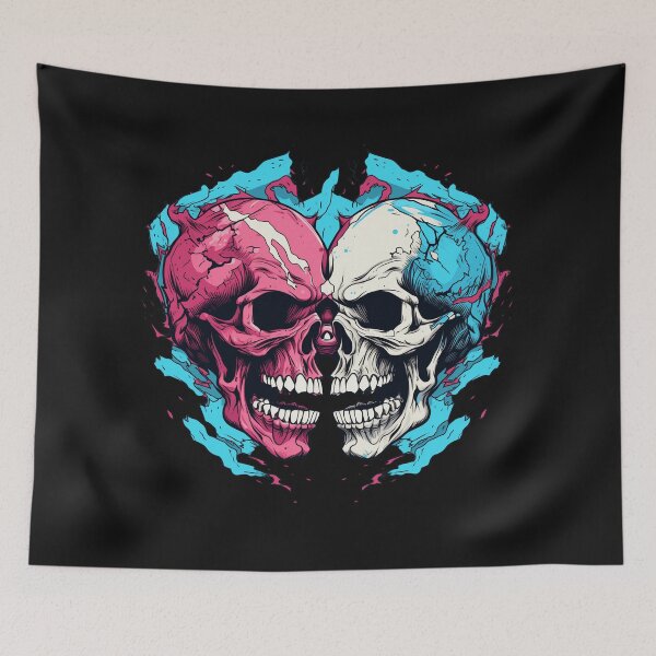 Item preview, Two skull fighting against each other designed and sold by Goku Creations.