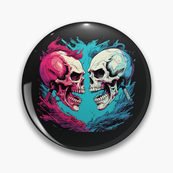 Item preview, Two skull fighting against each other designed and sold by Goku Creations.