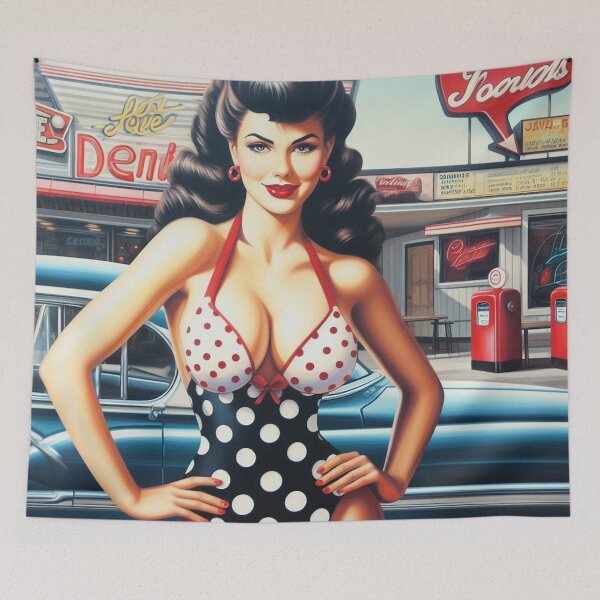Item preview, Bikini Brunette Pin Up designed and sold by PulpVintage.