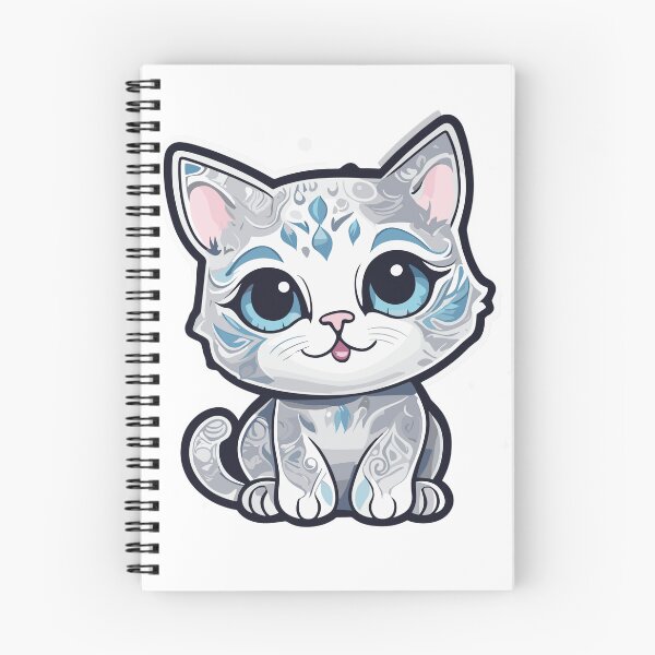 Item preview, Happy cute cat with Shaded Silver and Silver Tipped patterns designed and sold by Dhirendra Rajpurohit.