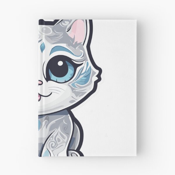 Item preview, Happy cute cat with Shaded Silver and Silver Tipped patterns designed and sold by Dhirendra Rajpurohit.