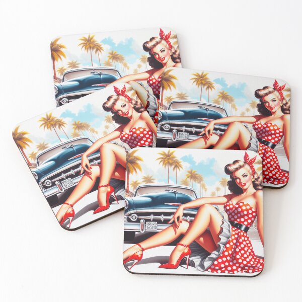 Item preview, Classic Car Vintage Pin up designed and sold by PulpVintage.