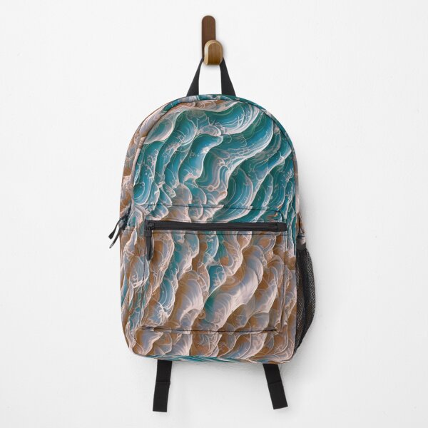 Item preview, Pattern of turquoise and brown waves designed and sold by CreativeSparkzz.