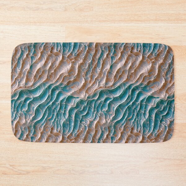 Item preview, Pattern of turquoise and brown waves designed and sold by CreativeSparkzz.
