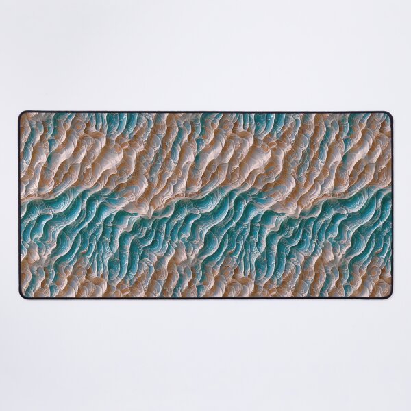 Item preview, Pattern of turquoise and brown waves designed and sold by CreativeSparkzz.
