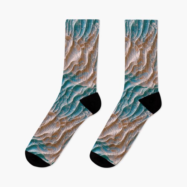 Item preview, Pattern of turquoise and brown waves designed and sold by CreativeSparkzz.