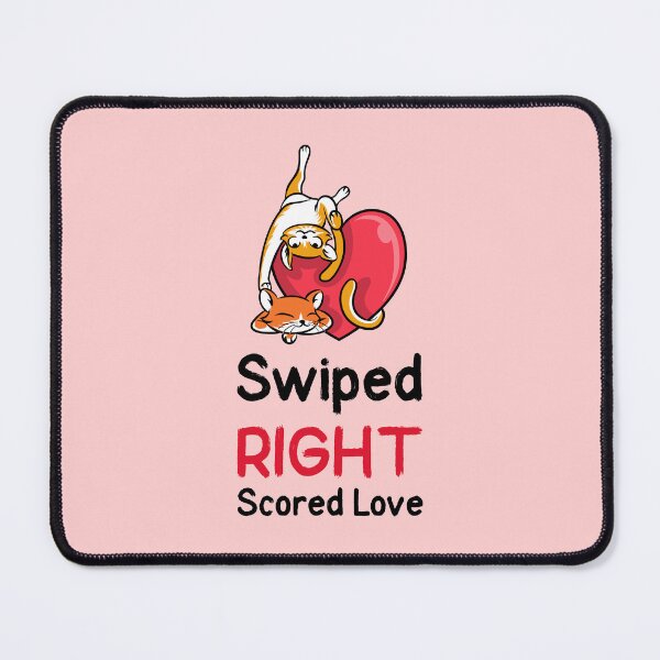 Item preview, Swiped Right Scored Love - Whimsical Valentine's Day Cat designed and sold by ElLocoMus.