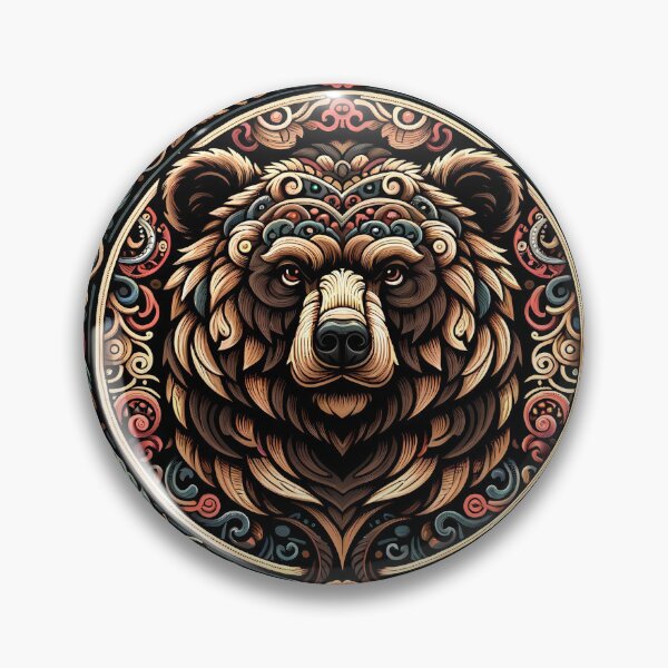 Item preview, Illustration of a bear in a circle. designed and sold by andikabudi.