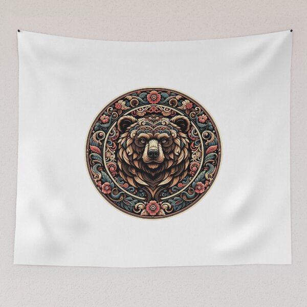 Item preview, Illustration of a bear in a circle. designed and sold by andikabudi.