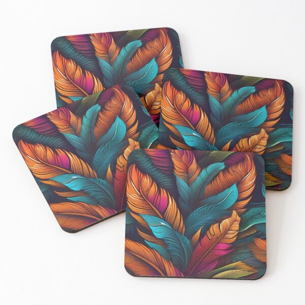 Item preview, Pattern of colorful feathers designed and sold by CreativeSparkzz.