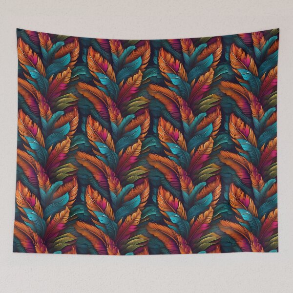 Item preview, Pattern of colorful feathers designed and sold by CreativeSparkzz.