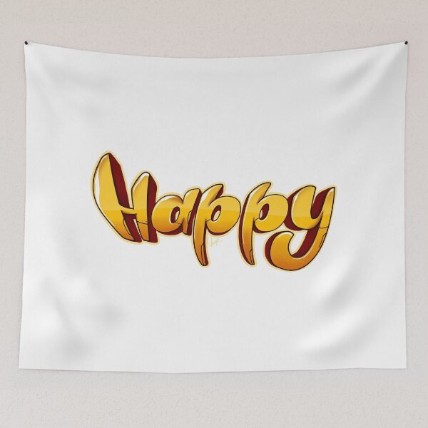 Item preview, happy word  graffiti art letters style drawing  designed and sold by KIRART.
