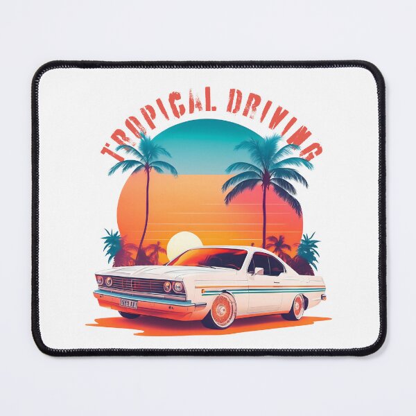 Item preview, Tropical Driving Retro with palm trees sunset for petrolheads car enthusiast driving lovers designed and sold by LewaTahami.