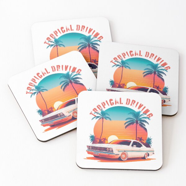 Item preview, Tropical Driving Retro with palm trees sunset for petrolheads car enthusiast driving lovers designed and sold by LewaTahami.