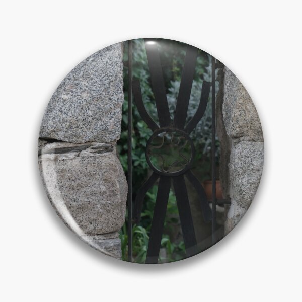 Item preview, Shady Garden Through an Elegantly Barred Fence Window designed and sold by Georgia Mizuleva.