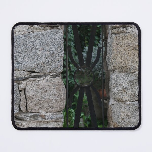 Item preview, Shady Garden Through an Elegantly Barred Fence Window designed and sold by Georgia Mizuleva.