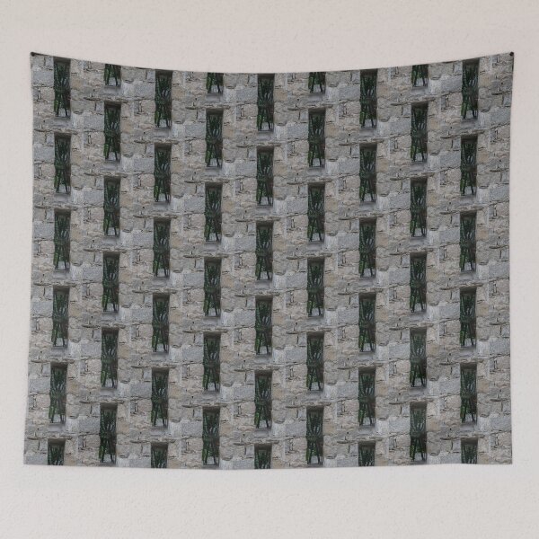 Item preview, Shady Garden Through an Elegantly Barred Fence Window designed and sold by Georgia Mizuleva.