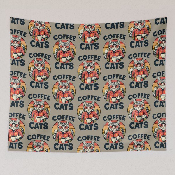 Item preview, retro classic coffe cats v16 designed and sold by FenwickDesign99.
