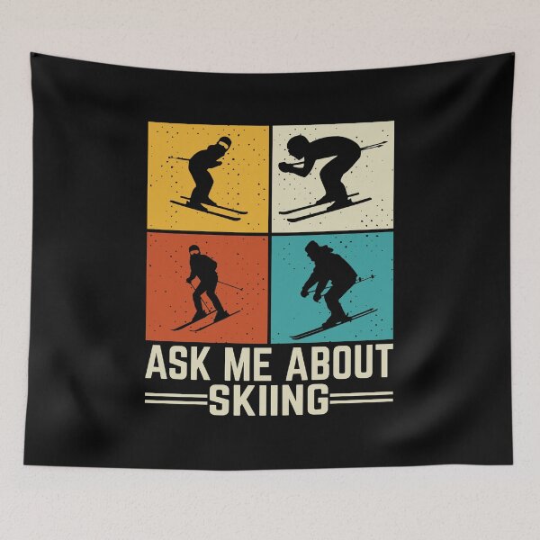 Item preview, Ask Me About Skiing Retro Vintage  designed and sold by Smix Pixels.