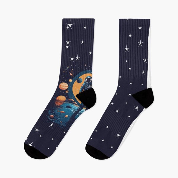 Item preview, a minimalist astronaut, fishing in the cosmic sea, with planets as bait, set against a starry backdrop. designed and sold by asbno19.