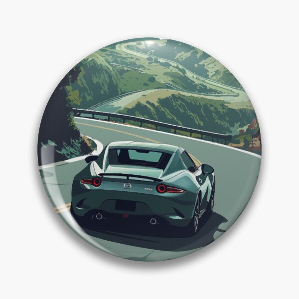 Item preview, Mazda MX-5 RF gray on a curvy mountain road designed and sold by NiceGoodBetter.