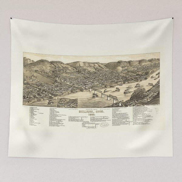 Item preview, Bird's Eye View of Bellaire, Ohio (1882) designed and sold by allhistory.